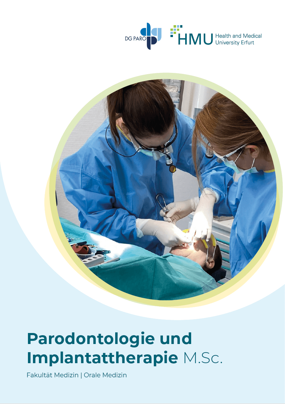 Flyer Parodontologie und Implantattherapie Master an der HMU Erfurt